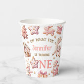 Gobelets En Papier Oh What Fun Pink Cookies Christmas 1st Birthday (Verso)