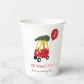 Gobelets En Papier Oh What Fun Winter Car 1ère fête d'anniversaire (Verso)