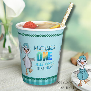 Gobelets En Papier Oie bête 1er anniversaire Blue Boy's