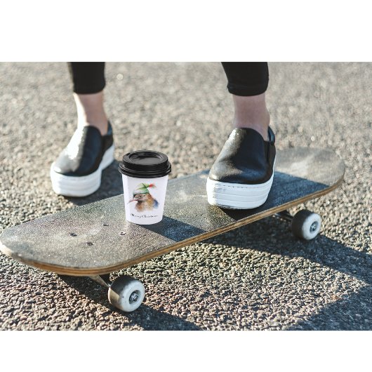 Gobelets En Papier Oiseau Kiwi mignon en Casquette elfe de Noël, cout