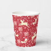 Gobelets En Papier Oiseaux de musique et tasses de Noël rouges de ren (Verso)