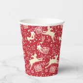 Gobelets En Papier Oiseaux de musique et tasses de Noël rouges de ren (Droite)