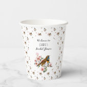 Gobelets En Papier Oiseaux et fleurs Tea Party Douche (Verso)