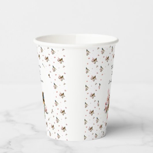 Gobelets En Papier Oiseaux et fleurs Tea Party Douche (Gauche)