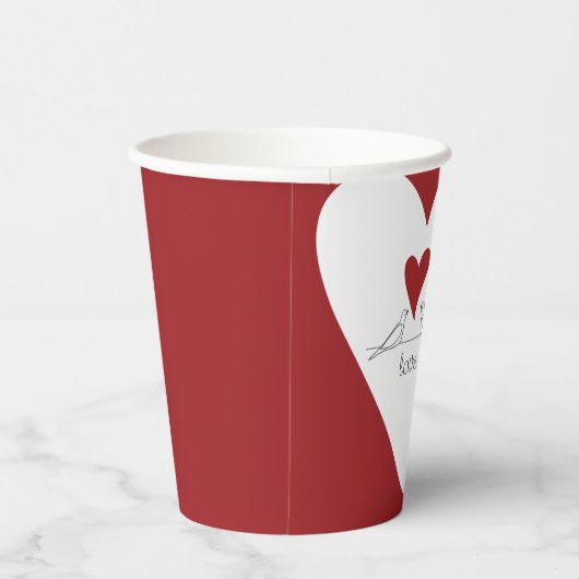 Gobelets En Papier Oiseaux modernes simples personnalisés en amour Co (Droite)