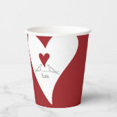 Gobelets En Papier Oiseaux modernes simples personnalisés en amour Co (Recto)