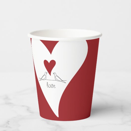 Gobelets En Papier Oiseaux modernes simples personnalisés en amour Co (Recto)