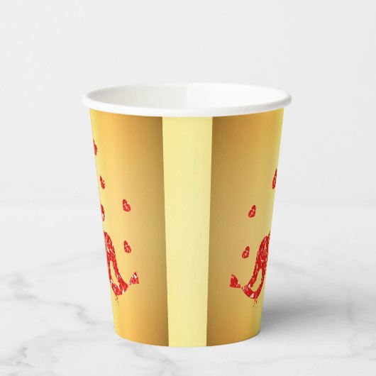 Gobelets En Papier Oiseaux rouges (Gauche)