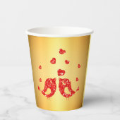 Gobelets En Papier Oiseaux rouges (Recto)