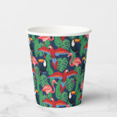 Gobelets En Papier Oiseaux Tropicaux Aux Couleurs Lumineuses (Verso)