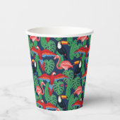 Gobelets En Papier Oiseaux Tropicaux Aux Couleurs Lumineuses (Recto)