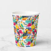 Gobelets En Papier Oiseaux tropicaux géométriques (Verso)