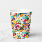 Gobelets En Papier Oiseaux tropicaux géométriques (Gauche)