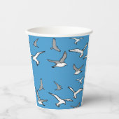 Gobelets En Papier Oiseaux - un vol de mouettes (Recto)