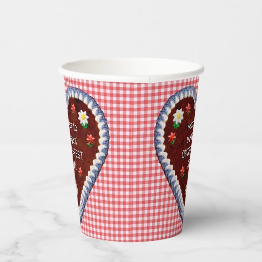 Gobelets En Papier Oktoberfest Heart (personnalisable) tasse de papie (Droite)