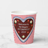 Gobelets En Papier Oktoberfest Heart (personnalisable) tasse de papie (Recto)