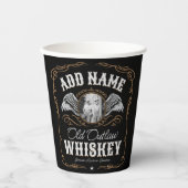Gobelets En Papier Old Moonshine Whiskey Étiquette AJOUTER PHOTO Nom  (Recto)