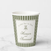Gobelets En Papier Olive Martini Old Money Striped Wedding (Verso)