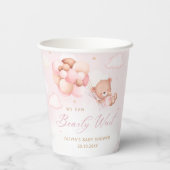 Gobelets En Papier On Peut Attendre ! Baby shower fille ours en peluc (Verso)