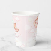 Gobelets En Papier On Peut Attendre ! Baby shower fille ours en peluc (Droite)