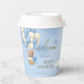 Gobelets En Papier On peut attendre bleu Teddy Bear Baby shower (Recto)
