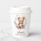 Gobelets En Papier On peut attendre le Baby shower rose Pastel (Verso)