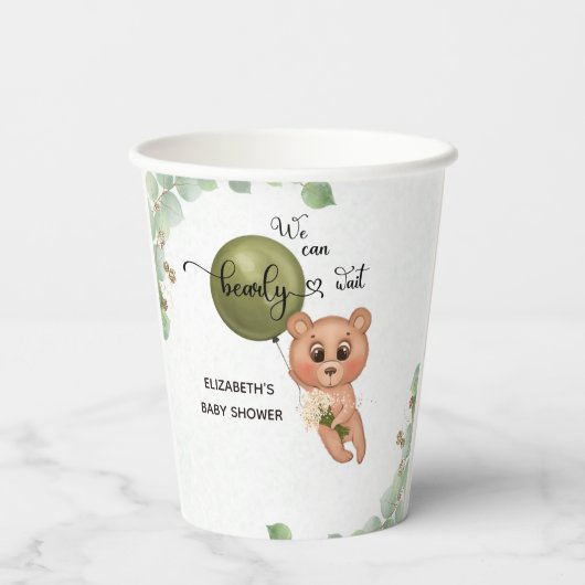 Gobelets En Papier On Peut Attendre Teddy Bear Baby shower (Verso)