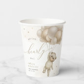 Gobelets En Papier On Peut Attendre Teddy Bear Baby shower Neutre (Verso)