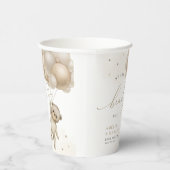 Gobelets En Papier On Peut Attendre Teddy Bear Baby shower Neutre (Droite)