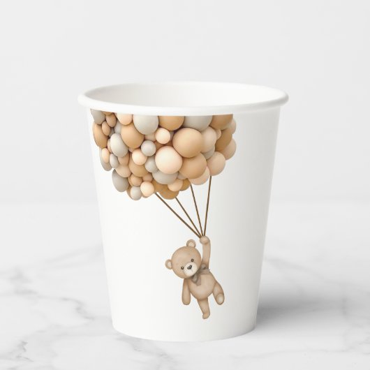 Gobelets En Papier On Peut Attendre Teddy Bear Balloon (Recto)