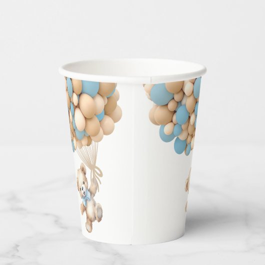 Gobelets En Papier On Peut Attendre Teddy Bear Bleu Balloon (Droite)