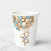 Gobelets En Papier On Peut Attendre Teddy Bear Bleu Balloon (Recto)
