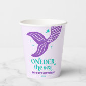 Gobelets En Papier ONE der The Sea Mermaid 1er fête d'anniversaire (Verso)