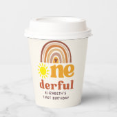 Gobelets En Papier One - Derful Retro First Birthday with Boho Style (Recto)