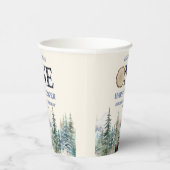 Gobelets En Papier ONE Happy Camper Bear Bleu 1er anniversaire fête (Droite)