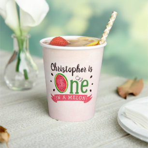 Gobelets En Papier One In A Melon 1er Anniversaire