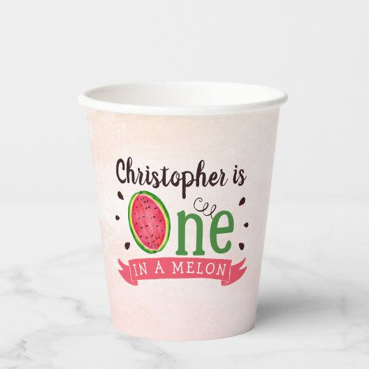 Gobelets En Papier One In A Melon 1er Anniversaire (Recto)