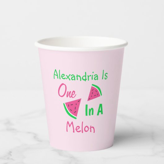 Gobelets En Papier One In A Melon 1er Anniversaire (Recto)