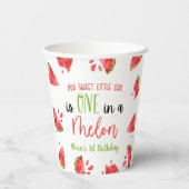 Gobelets En Papier One In A Melon 1er Anniversaire Fête Watermelon (Verso)