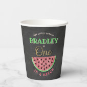 Gobelets En Papier One In A Melon Chalkboard 1er anniversaire (Verso)
