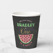 Gobelets En Papier One In A Melon Chalkboard 1er anniversaire (Recto)