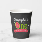 Gobelets En Papier One In A Melon Chalkboard 1er anniversaire (Verso)