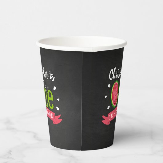 Gobelets En Papier One In A Melon Chalkboard 1er anniversaire (Droite)