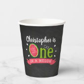 Gobelets En Papier One In A Melon Chalkboard 1er anniversaire (Recto)