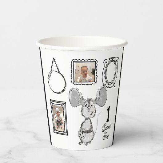 Gobelets En Papier One Sweet Boy Cookie Birthday Party (Verso)