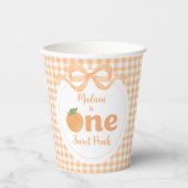 Gobelets En Papier One Sweet Peach Girl 1er anniversaire (Recto)
