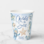 Gobelets En Papier ONEder La Mer | Garçon 1er anniversaire Cute Ocean (Recto)