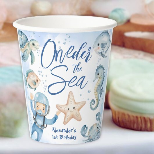 Gobelets En Papier ONEder La Mer | Garçon 1er anniversaire Cute Ocean