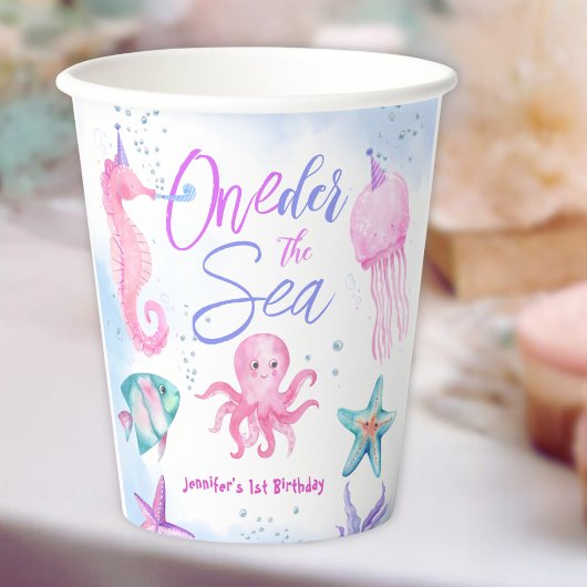 Gobelets En Papier ONEder La Mer | Mermaid 1er anniversaire Cute Ocea