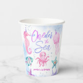 Gobelets En Papier ONEder La Mer | Mermaid 1er anniversaire Cute Ocea (Verso)